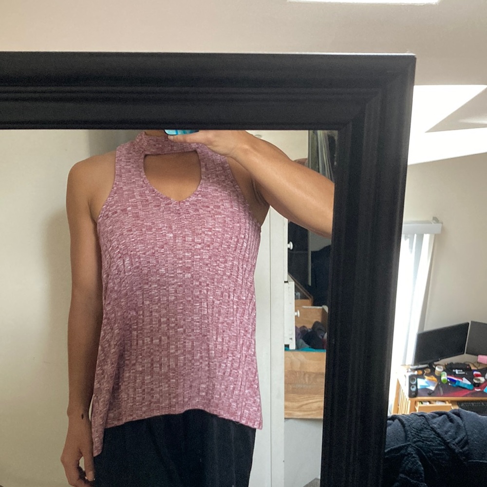 Mock Neck cut out top